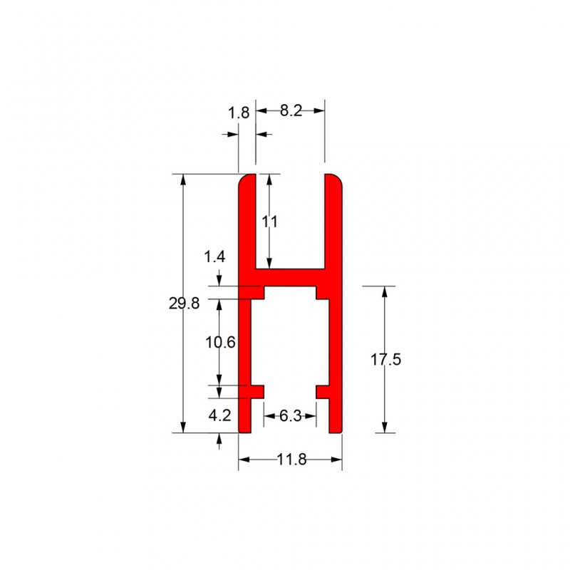 MECHANISM FOR SLIDING GLASS WITH BRUSHES SET / ANODIZED